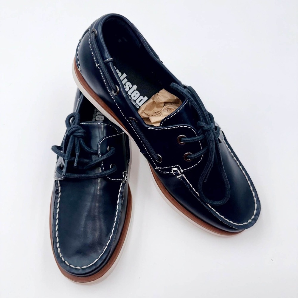 Unlisted Stanton Boat Kenneth Cole Shoes Men's 8M Navy • Great Cond • NEW Tag